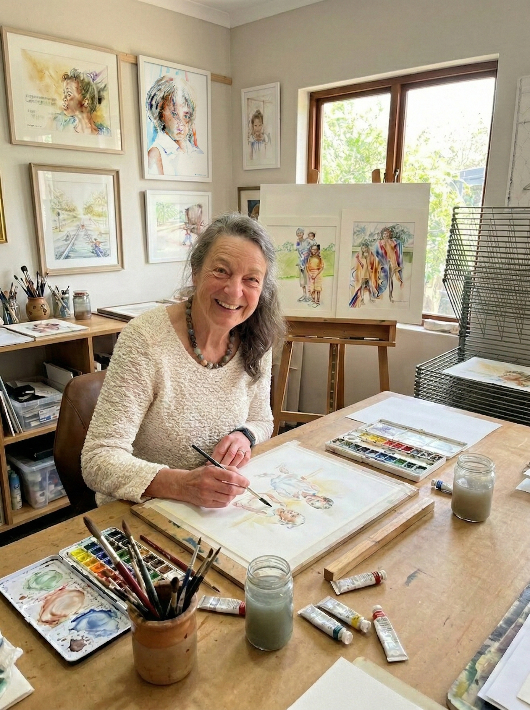 Maggy Lismont in haar atelier